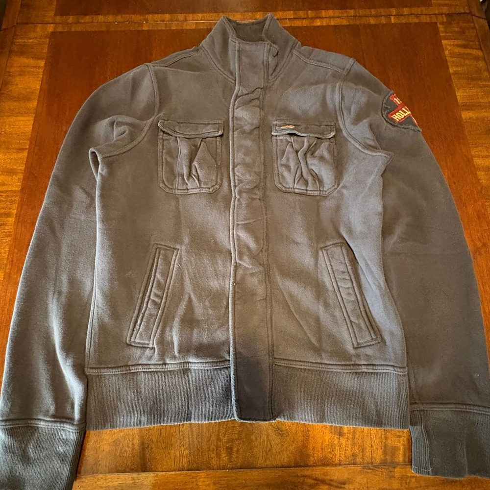 Hollister California Military Style Field Jacket‎ Distressed Patch XL